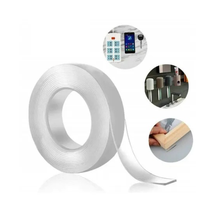 Cinta Multifuncional Adhesiva Doble Faz Reutilizable Lavable