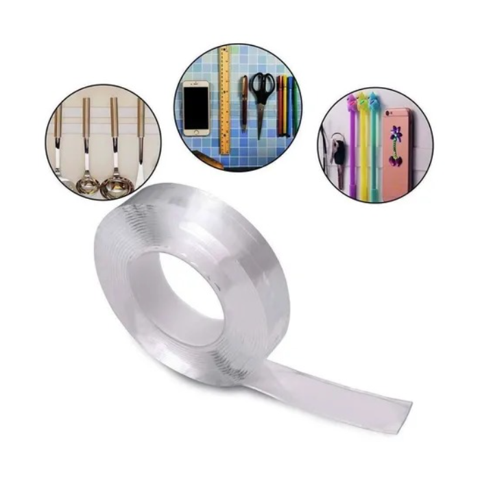 Cinta Multifuncional Adhesiva Doble Faz Reutilizable Lavable