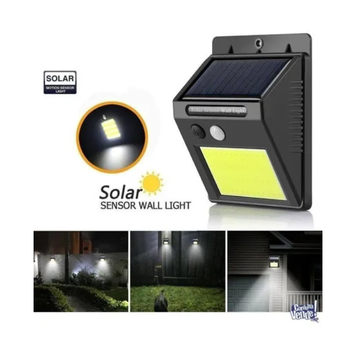 Reflector Led Solar Con Sensor Movimiento Luz Exterior