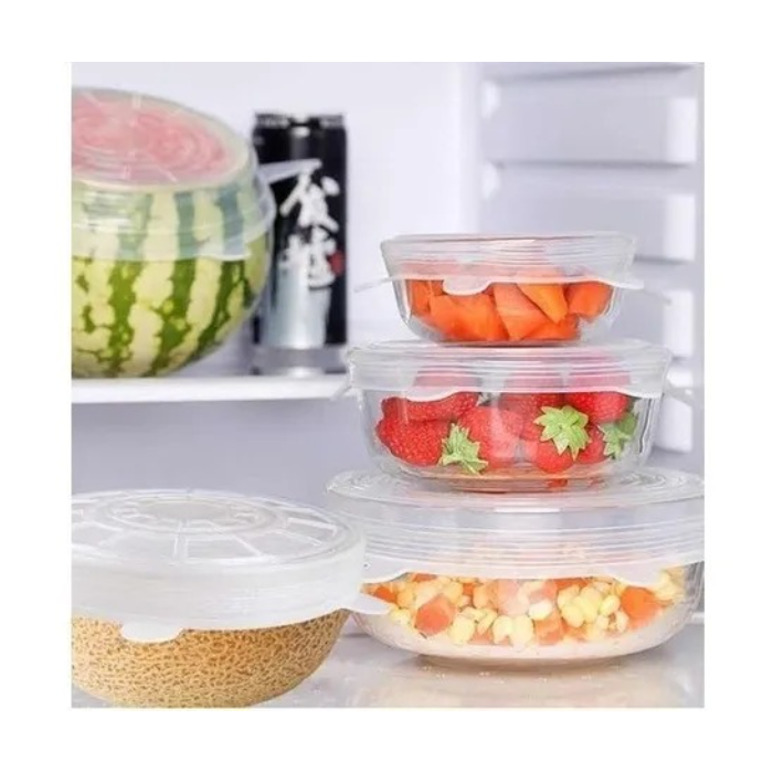 Tapa Silicona Multiuso Tapas X6 Ajustable Fruta Verdura Olla